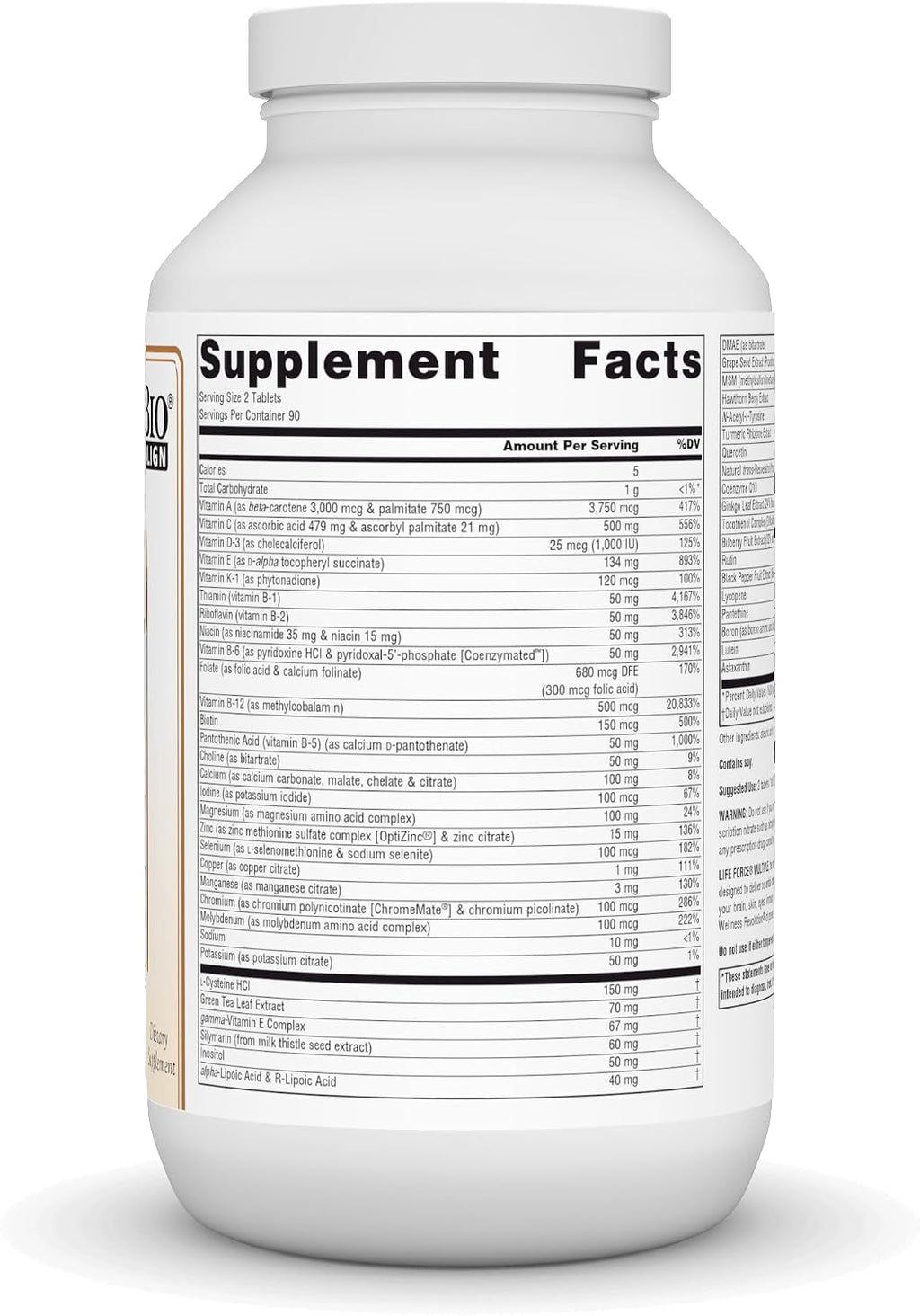 Source Naturals Life Force Multiple, Sin Hierro, Activador de Energía - 180 Comprimidos