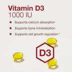 PROTOCOL FOR LIFE BALANCE Vitamin D3 1,000 IU - Immune Support, Strong Bones & Teeth - 120 Softgels