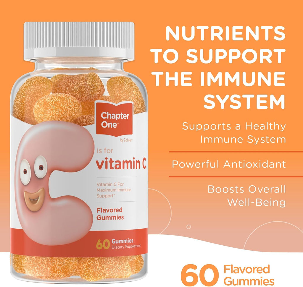 Zahler Chapter One - Gominolas de Vitamina C 125 mg, 60 gominolas sabor naranja
