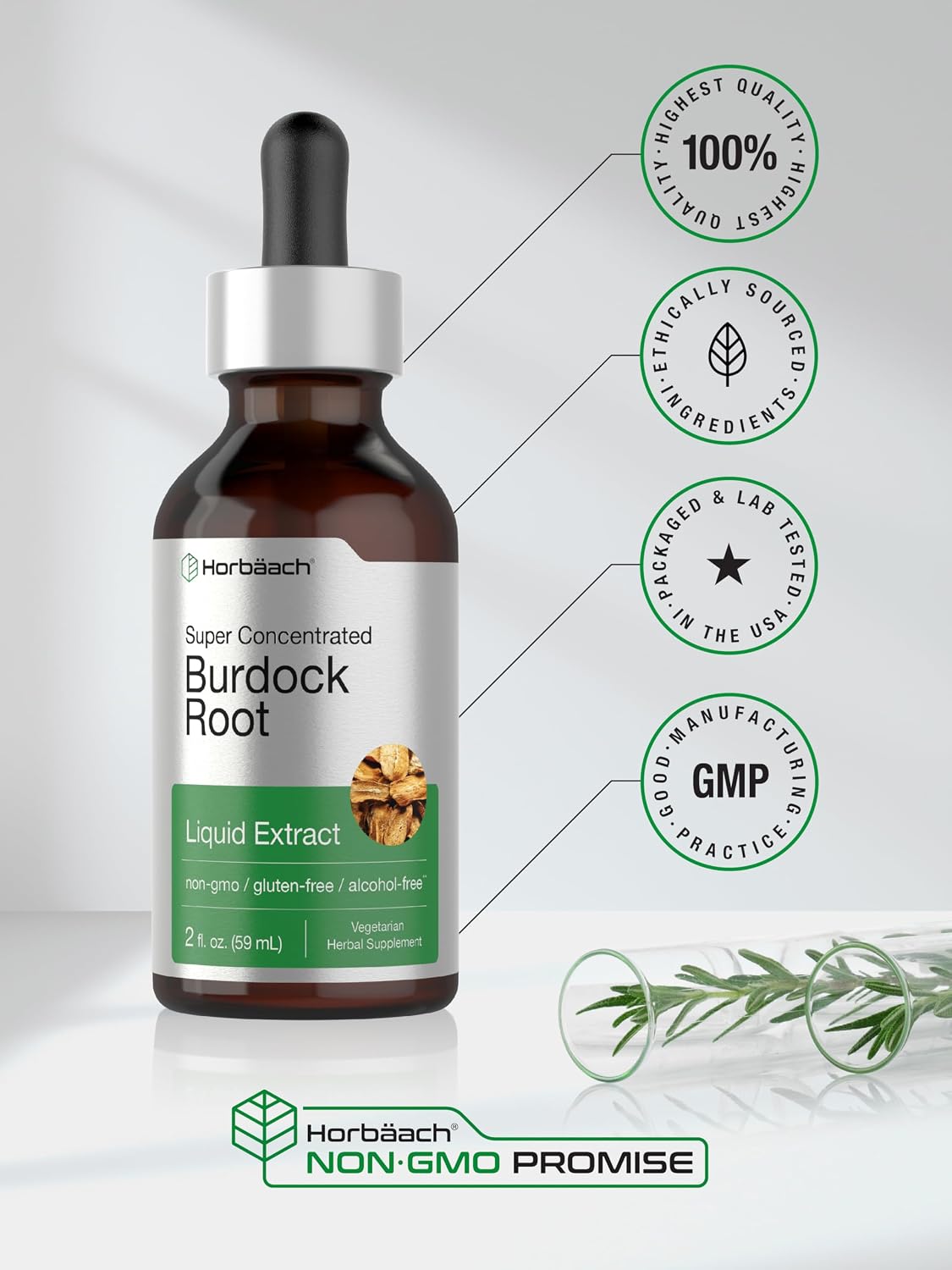Horbäach Extracto de Raíz de Bardana - Tintura Concentrada 60 ml