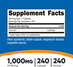 Nutricost Taurina 1000 mg - 240 Cápsulas