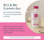 Youtheory Vitamina B12 + B6, Complemento para Energía y Apoyo Cerebral, Sabor a Frambuesa, 12 Sobres Individuales de 30 ml