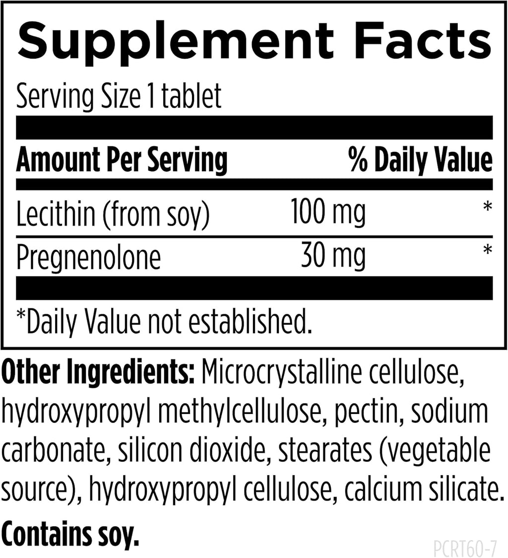 Designs for Health Pregnenolone CRT - 30 mg - Liberación Controlada (10-12 horas) - Precursor Hormonal - Vegano - No GMO (60 comprimidos)
