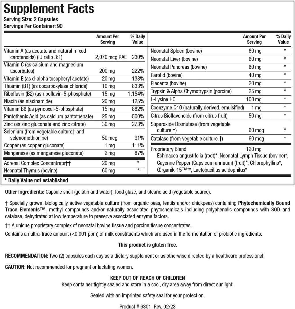 BIOTICS RESEARCH Bio Immunozyme Forte - 180 Cápsulas