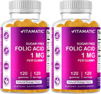 Vitamatic Ácido Fólico Gominolas 1000 mcg (1 mg) - 120 Gominolas Veganas