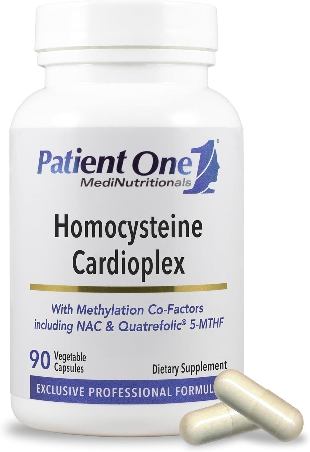 Patient One Homocysteine Cardioplex | Suplemento para salud cardíaca y conversión de homocisteína | con NAC, Folato y más | 90 Cápsulas