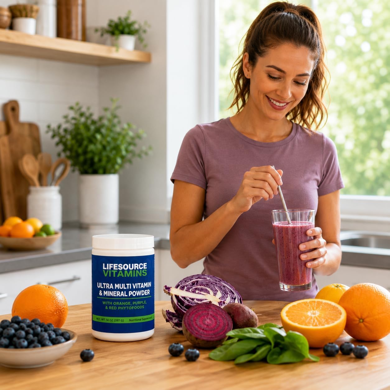 LifeSource Vitamins Ultra Multivitamínico y Mineral en Polvo con Fitoalimentos