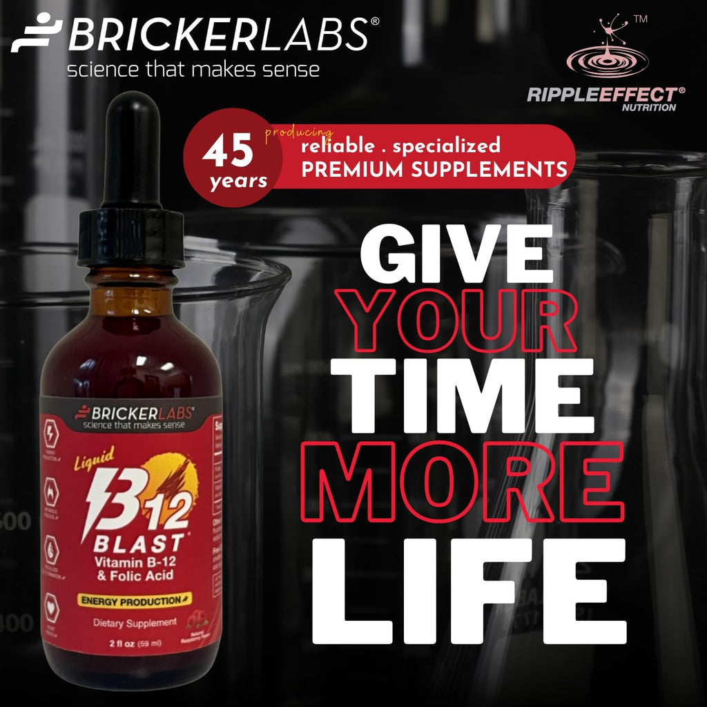 Bricker Labs B-12 Blast Vitamina B12 Líquida con Ácido Fólico, 59 ml