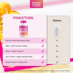 Pink Stork Hormone Balance Multivitamin for Women | Multivitamínico para Mujeres con Vitex, Ashwagandha y Magnesio | 60 Cápsulas Veganas