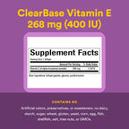 Natural Factors Clear Base Vitamina E 400 UI, 60 Cápsulas Blandas