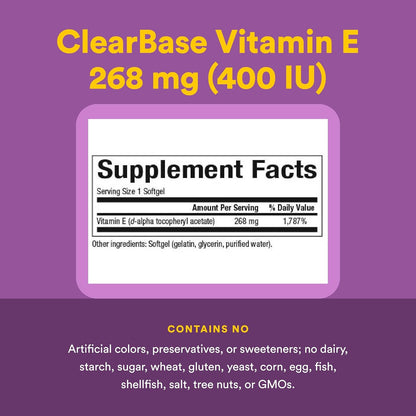 Natural Factors Clear Base Vitamina E 400 – Dosis: Ajusta la dosis a tus necesidades. 400 UI es una cantidad común – Image 4