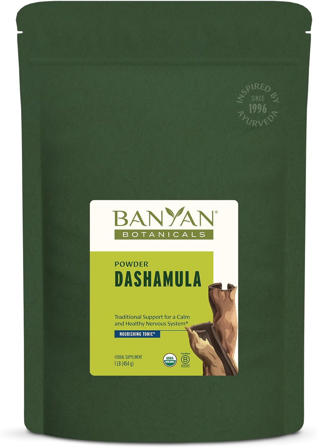 Banyan Botanicals Dashamula Powder – Fórmula Ayurvédica Calmante – ½ lb (227 g)