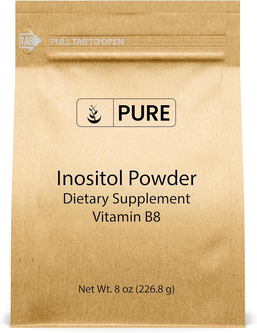 Pure Original Ingredients Inositol (Vitamina B8) en Polvo - 227 g (8 oz) - Puro, sin rellenos ni aditivos, verificado en laboratorio