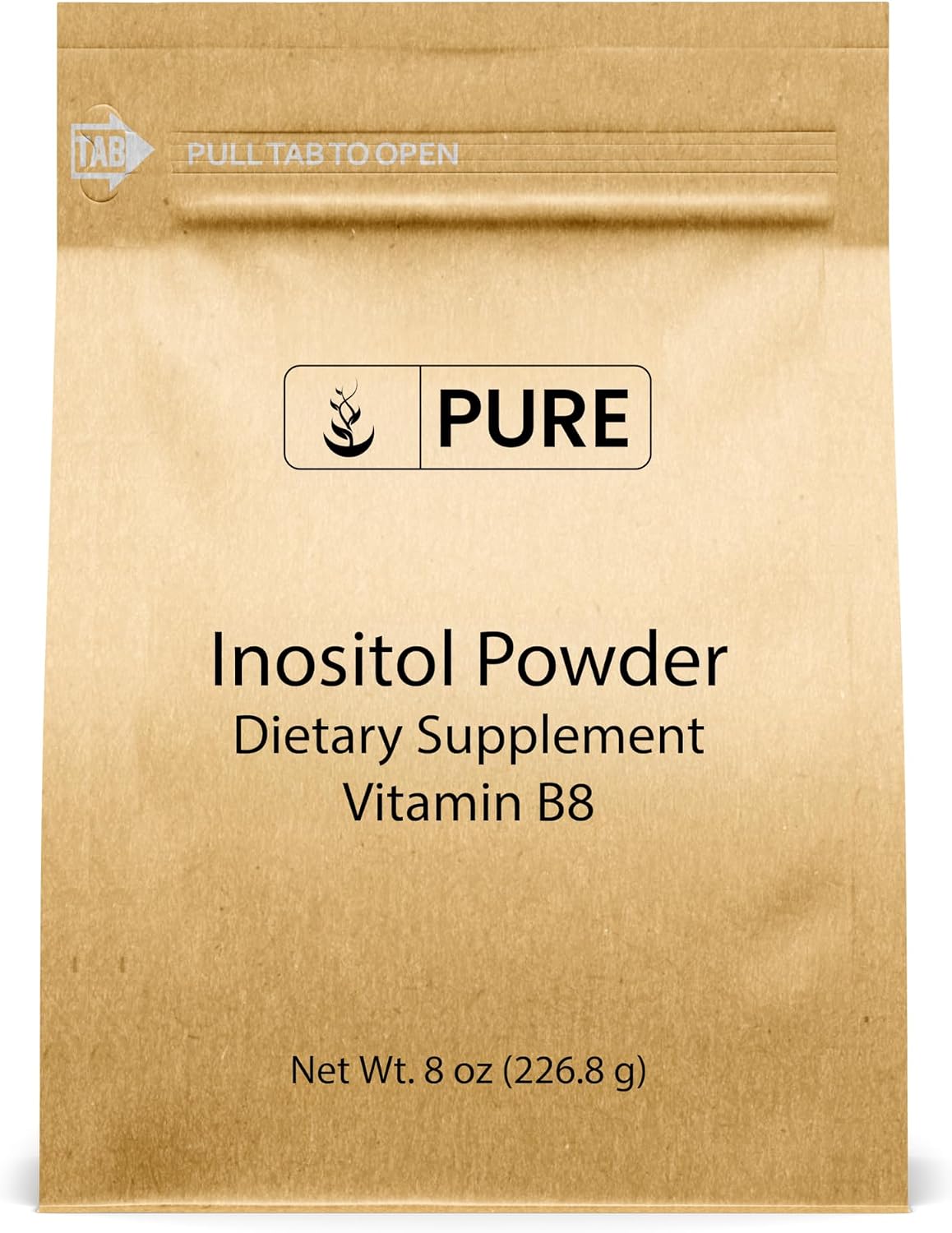 Pure Original Ingredients Inositol (Vitamina B8) en Polvo - 227 g (8 oz) - Puro, sin rellenos ni aditivos, verificado en laboratorio