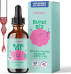 JoySpring Burst B12 Gotas - Complejo B para niños con metilcobalamina B12, Apoyo al Crecimiento y Desarrollo, Vegano, Líquido, 2 fl oz (60 porciones)