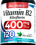 FITO MEDIC'S Lab | Vitamina B2 | 120 Cápsulas | 400 mg | Riboflavina de Alta Absorción