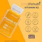 LongLifeNutri Vitamina K2 MK-7 100mcg – 120 Cápsulas Vegetales