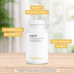 Supersmart Daily3 + BioPQQ – Multivitamínico completo para hombres y mujeres – 90 cápsulas vegetales