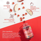 SUKU Appley Ever After Gummies – Vinagre de Manzana con B12 y Folato Metilados – Sin Azúcar, Vegano – 50 Gominolas