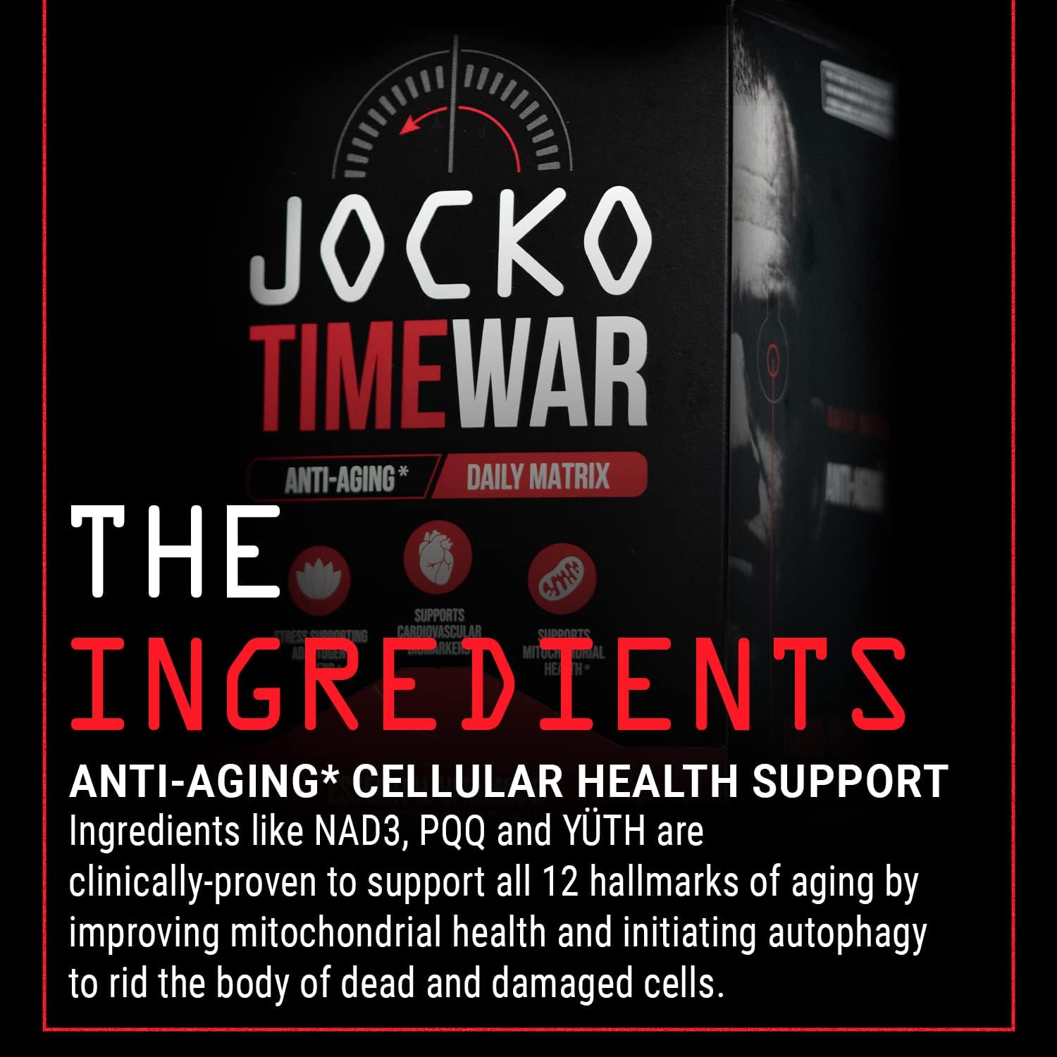 Jocko Fuel TIME WAR - Multivitamínico con NAD y Adaptógenos (30 días)