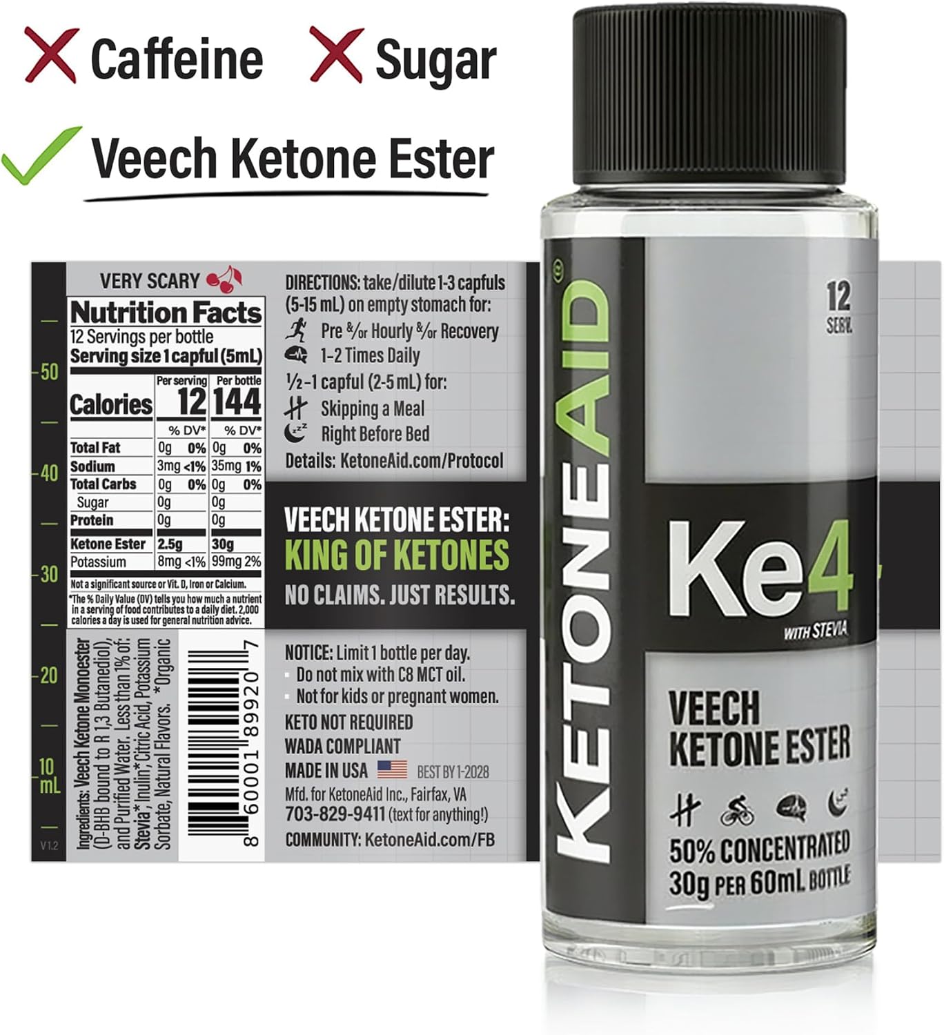 KetoneAid Ke4 Concentrado de Éster de Cetona - 36 porciones