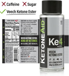 KetoneAid Ke4 Éster de Cetonas Concentrado | Sin Sales, Sin Azúcar, Sin Cafeína | D-BHB Exógeno | 12 Porciones