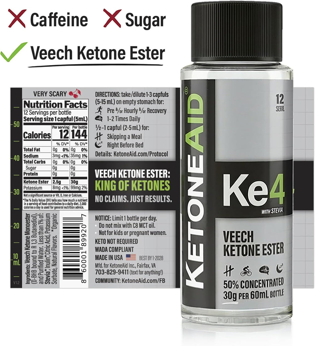 KetoneAid Ke4 Éster de Cetonas Concentrado - 12 Porciones