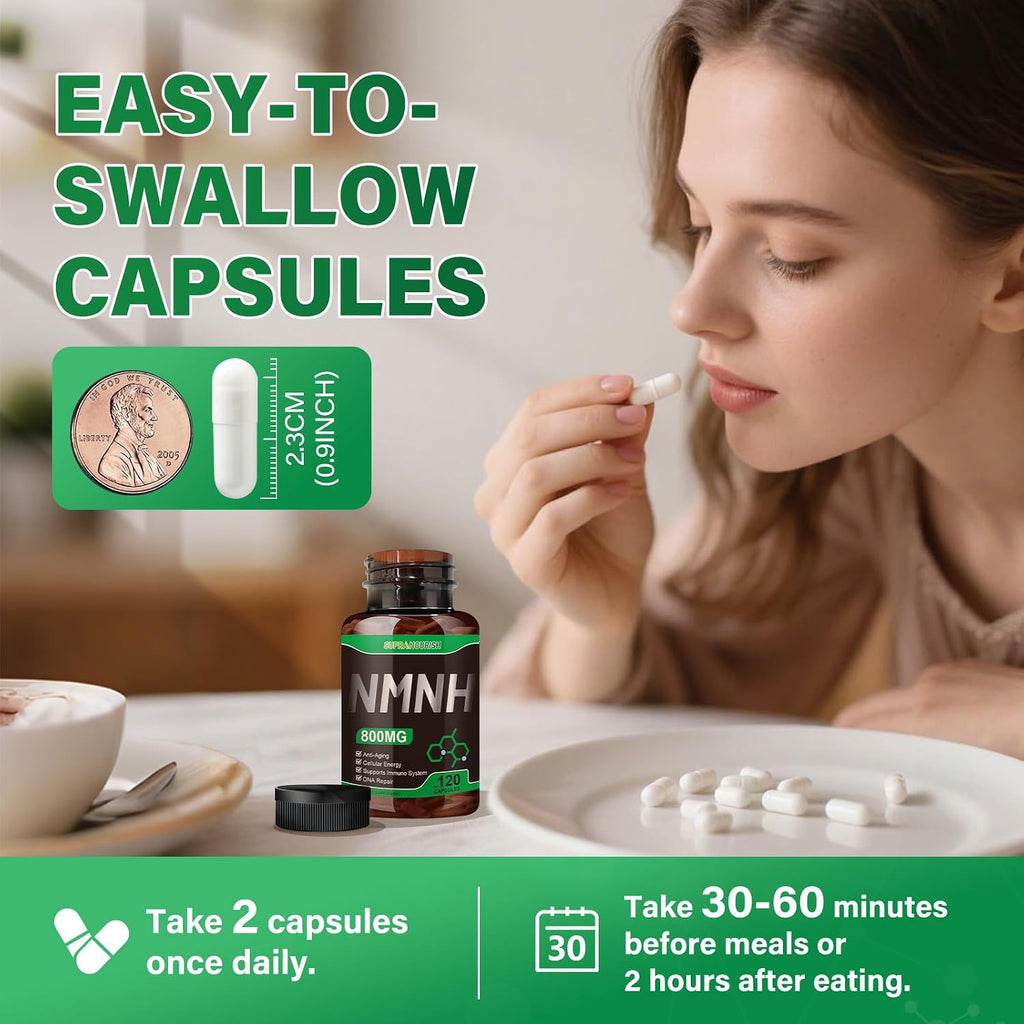 Suplemento NMNH Puro 120 Cápsulas - 800mg de NMNH de Alta Pureza