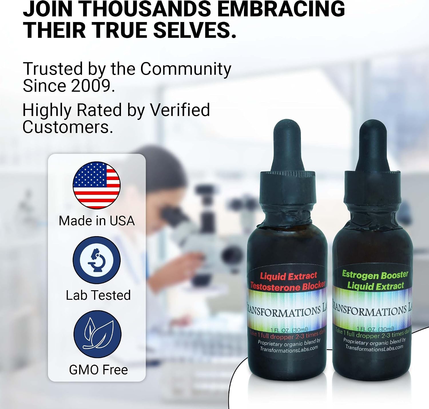 Transformations Labs - Kit de Transición MTF: E-Booster y T-Blocker (Pack Doble de Extractos Líquidos)