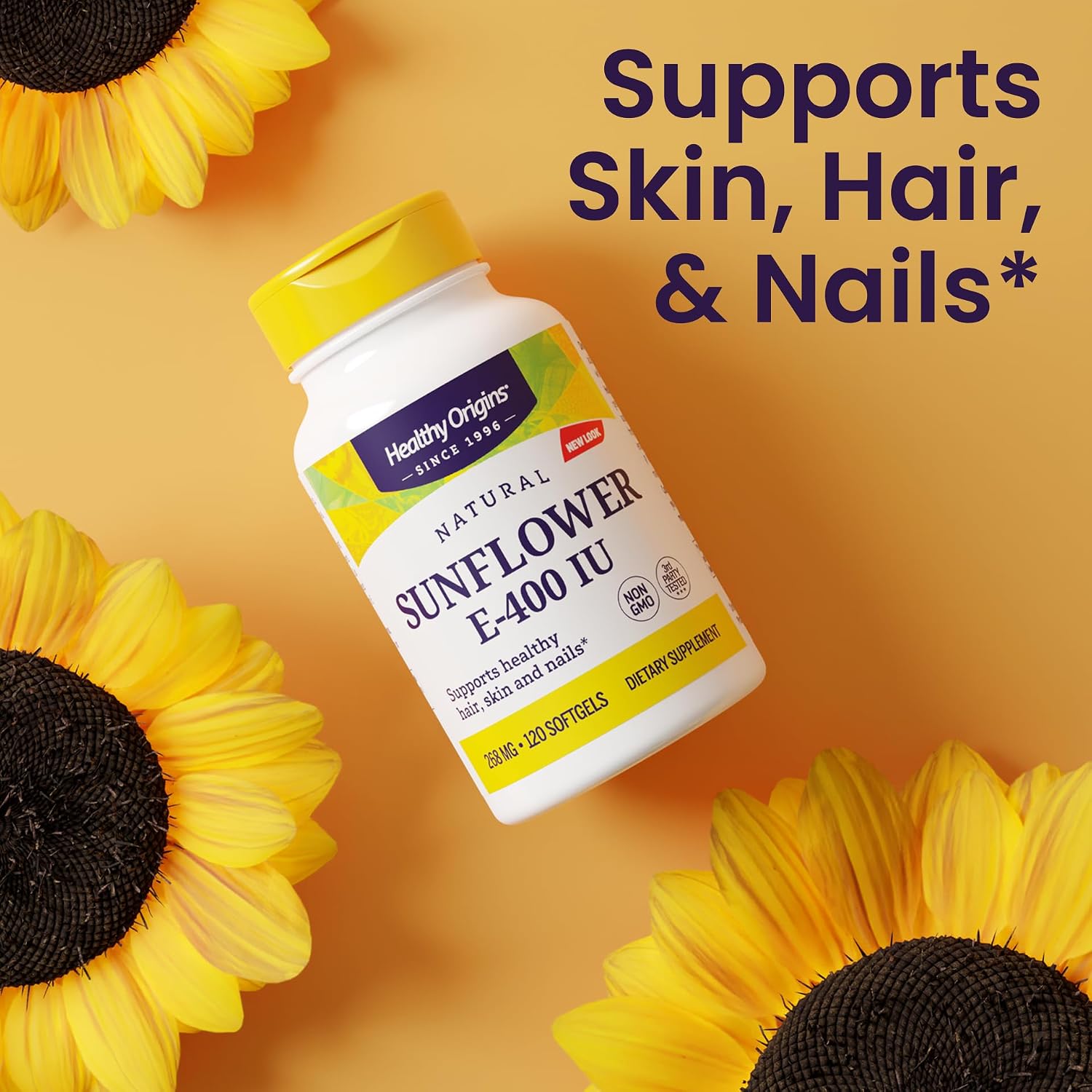 Healthy Origins Vitamina E 400 UI de Girasol - 120 Cápsulas Blandas
