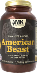 MK Supplements American Beast Cápsulas de Hígado y Corazón de Bisonte, 150 cápsulas