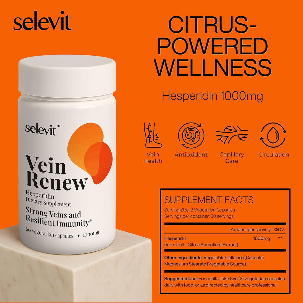 Selevit Vein Renew (Hesperidina) 1000mg - 60 Cápsulas Vegetarianas