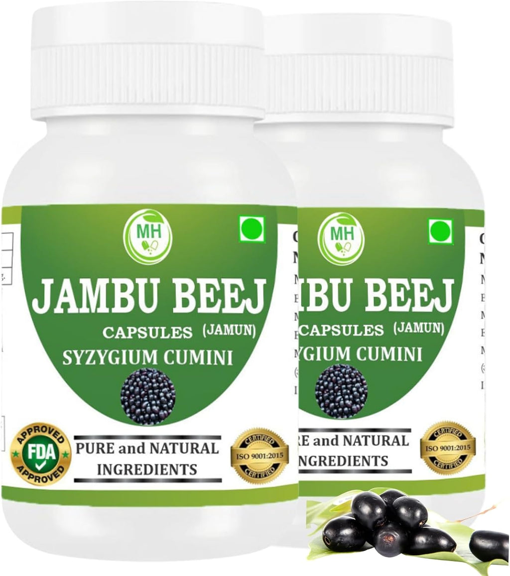 Morsan's Jambu Beej Cápsulas, Pack de 2 x 60 x 500 mg. Cápsulas Vegetales, Puras y Naturales