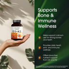 NatureBell Vitamina D3 y K2 - 5000 UI D3 + 100 mcg K2 MK-7, 240 Cápsulas Blandas con Aceite de Coco
