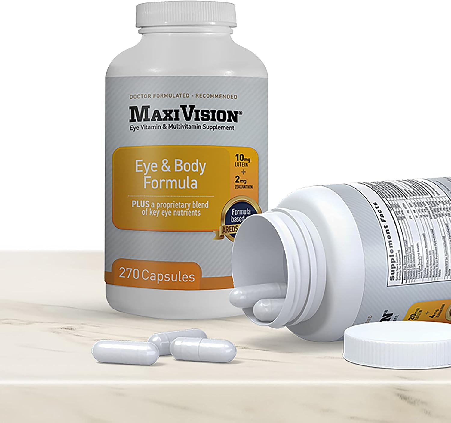 MaxiVision Eye & Body Formula - Basado en el estudio AREDS 2 - 270 Cápsulas - 1 Frasco