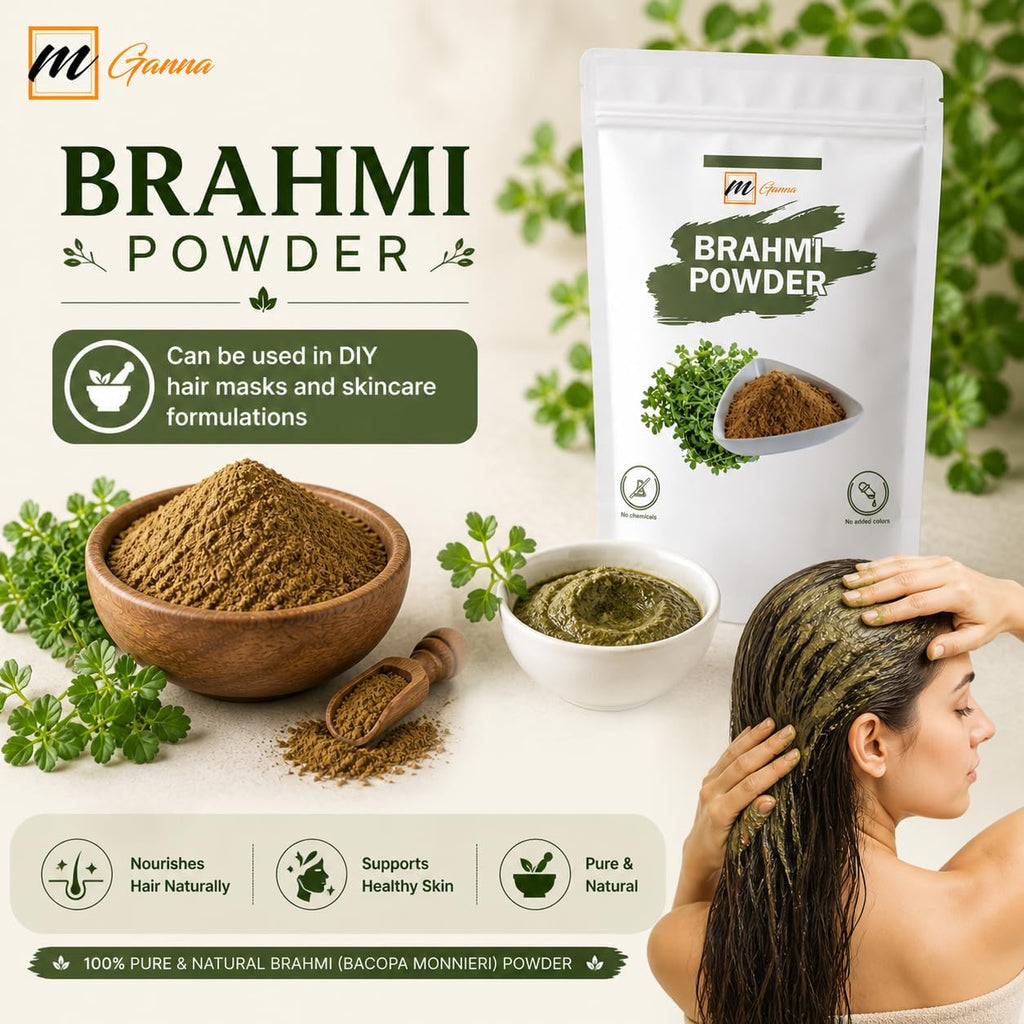 mGanna Brahmi en Polvo 100% Puro y Natural 100 g - Bacopa Monnieri