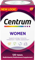 Centrum Multivitamínico para Mujeres con Hierro, Vitamina D3, Vitaminas B y Antioxidantes C y E, Sin Gluten, No Transgénicos - 120 Tabletas