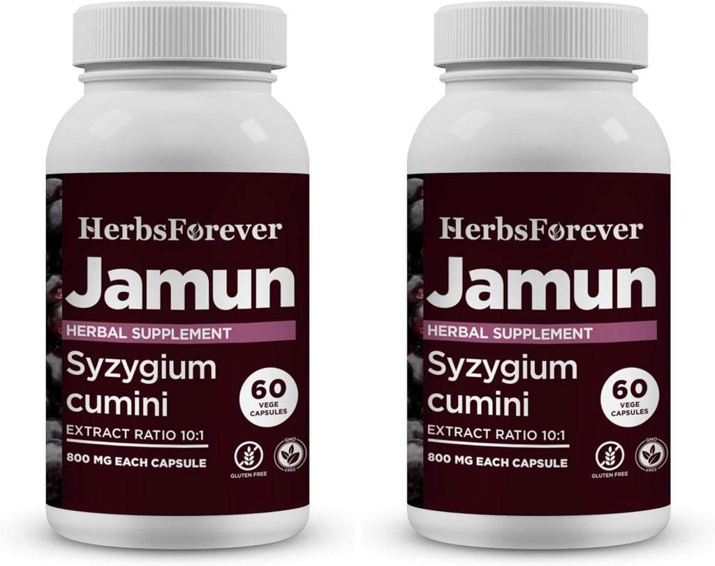 Jamun Cápsulas - Extracto de Semillas de Eugenia Jambolana (10:1) - 60 Cápsulas Veganas