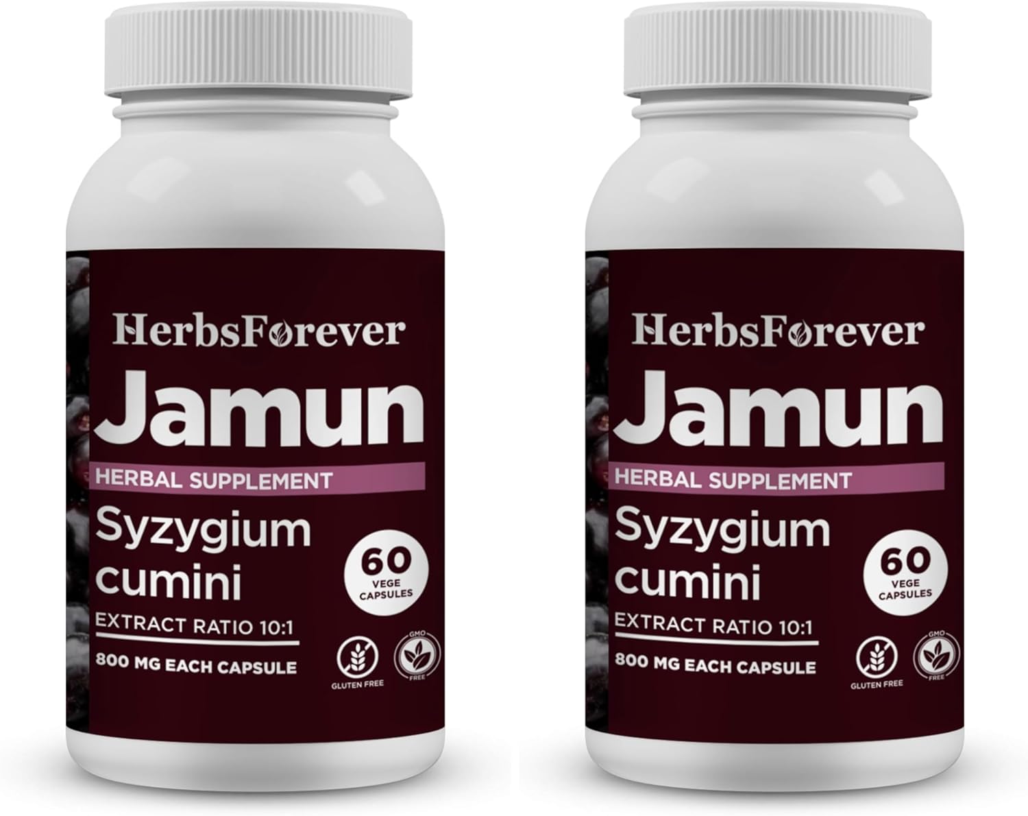 Jamun Cápsulas - Extracto de Semillas de Eugenia Jambolana (10:1) - 60 Cápsulas Veganas