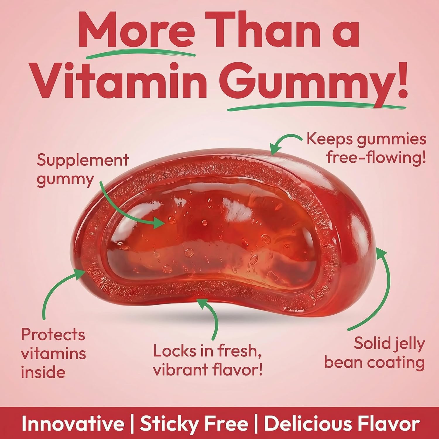 Human Beanz Biotina Gominolas Jelly Bean, 5000mcg, 120 unidades - Sabor Fresa