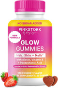 Total Glow Gummies para Mujer – Complemento de Biotina y Vitaminas para Cabello, Piel y Uñas – 60 Gummies de Frutos Rojos