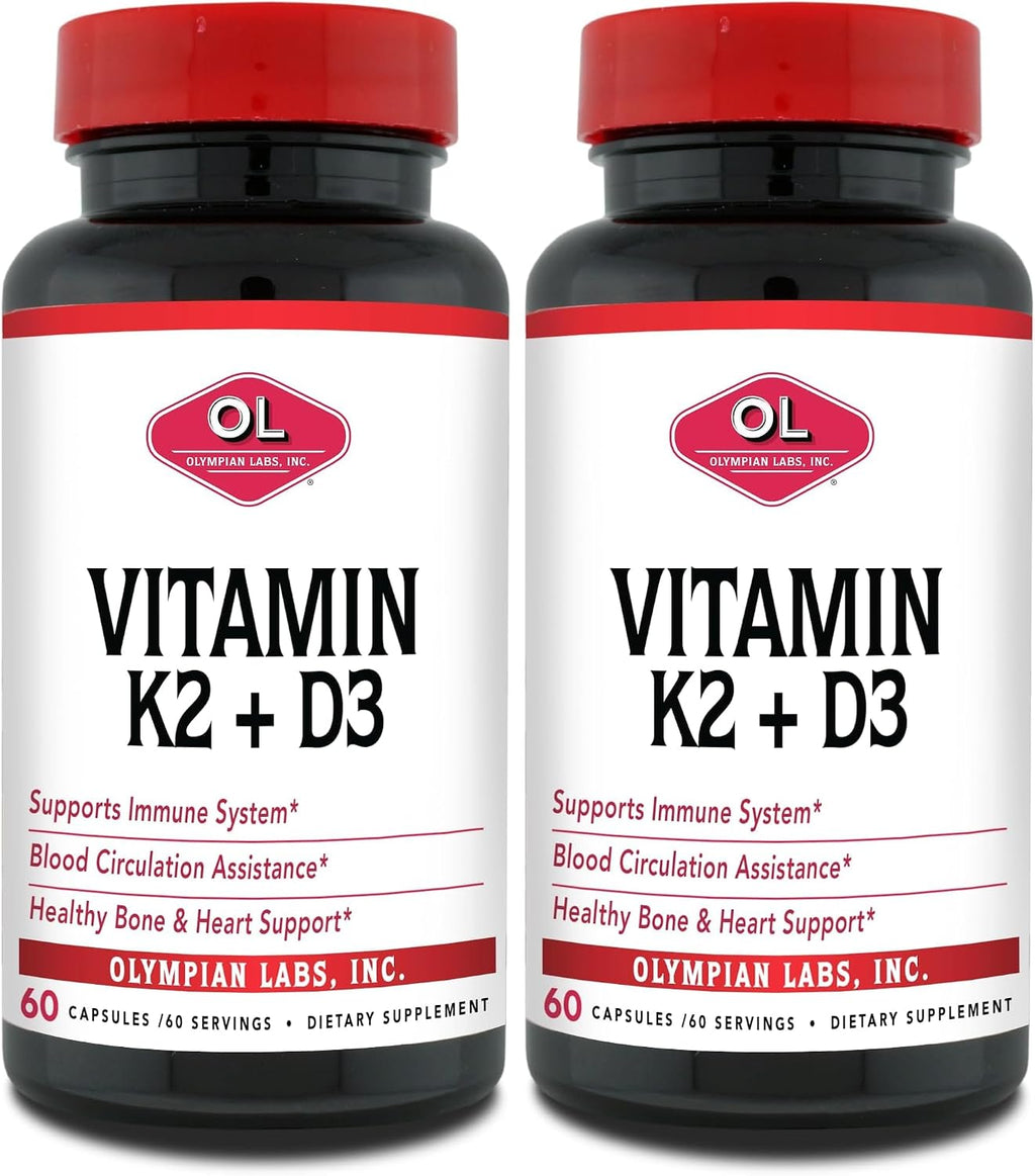 Olympian Labs Vitamina K2 + D3, 60 Cápsulas Veganas