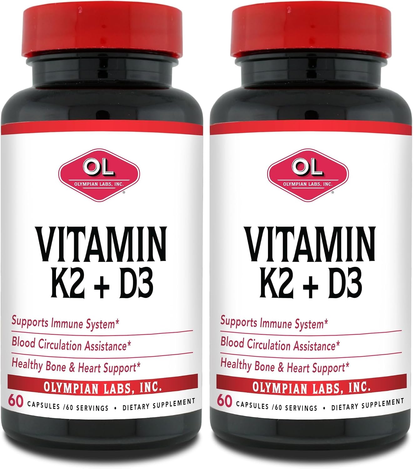 Olympian Labs Vitamina K2 + D3, 60 Cápsulas Veganas