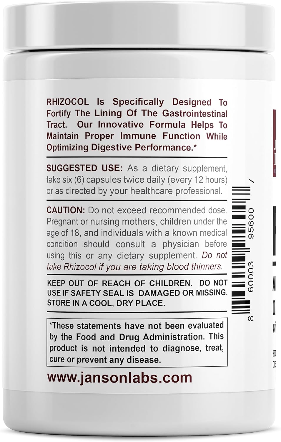 Rhizocol - Suplemento para la Salud Intestinal de Janson Labs