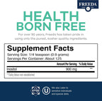 FREEDA Myo-Inositol Puro en Polvo – 900 mg por Ración, Sin Sabor, Vegano, Kosher (113 g)