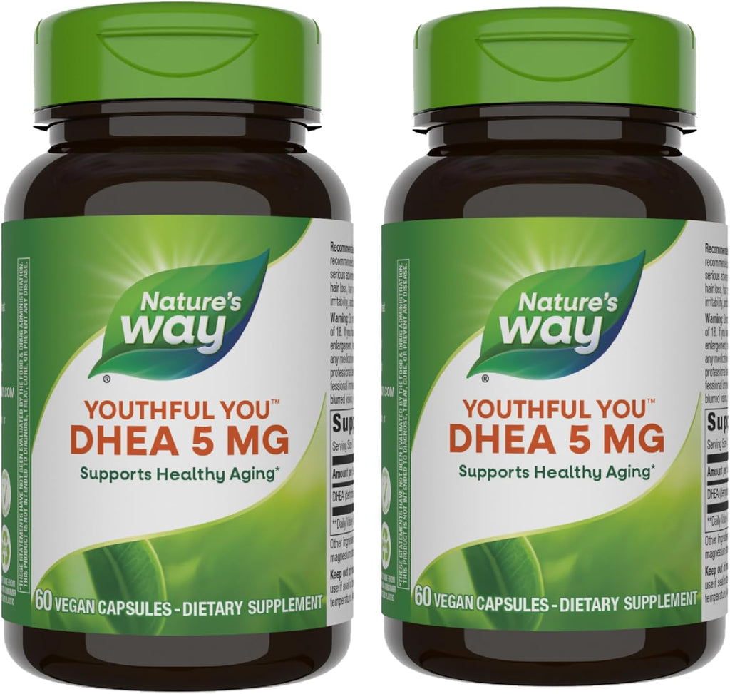 Nature's Way Youthful You DHEA 5 mg, 60 Cápsulas Veganas (Pack de 2)