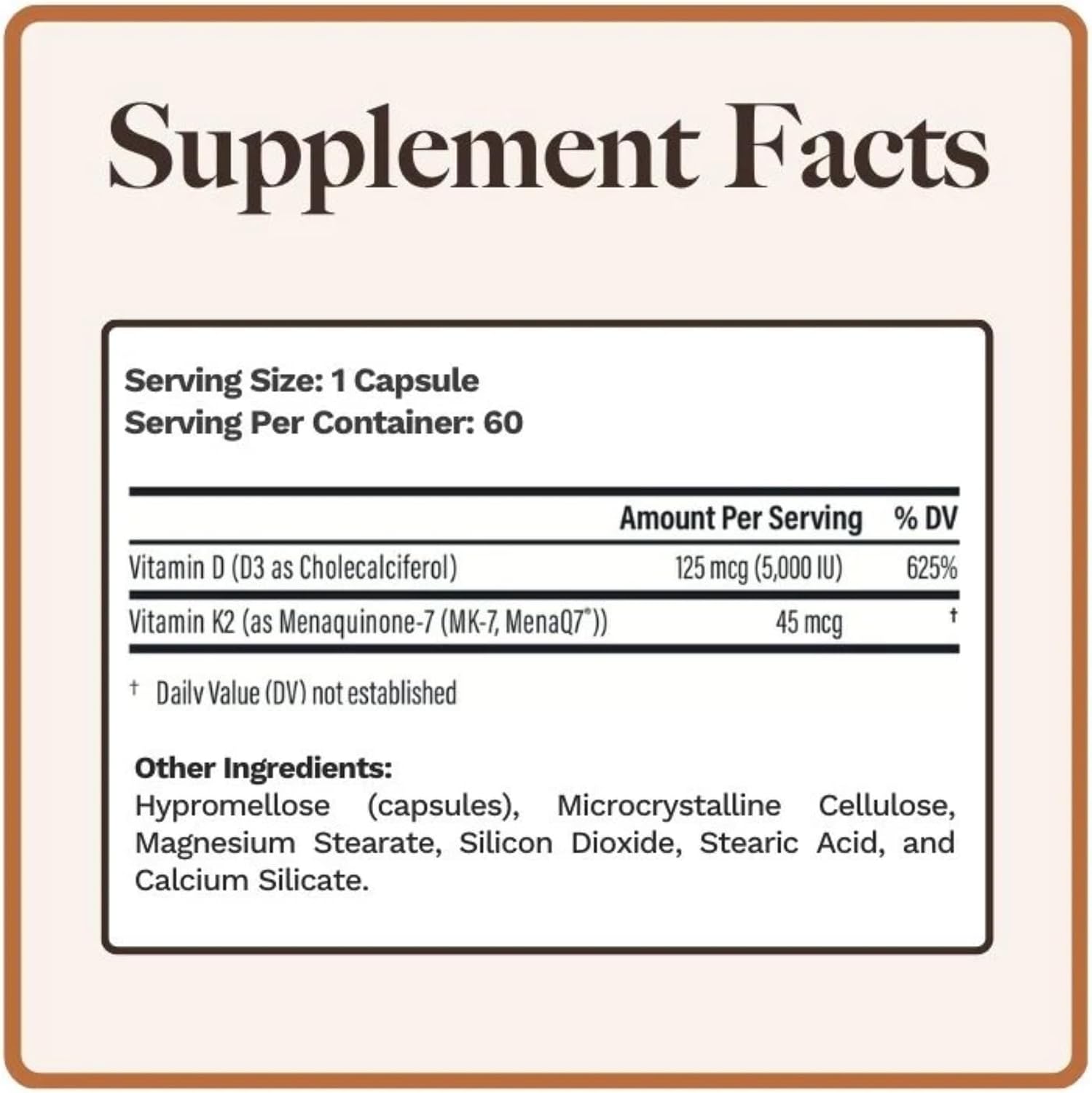 Vitamina D3+K2 5000 UI 45 mcg MenaQ7 | Utzy Naturals