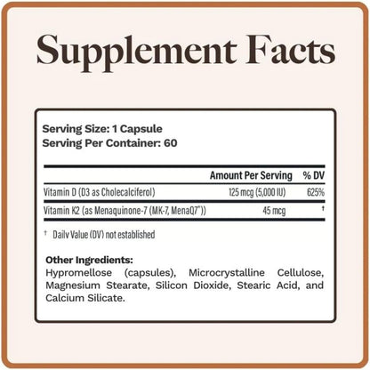 Vitamina D3+K2 5000 UI 45 mcg MenaQ7 | Utzy Naturals – Image 4