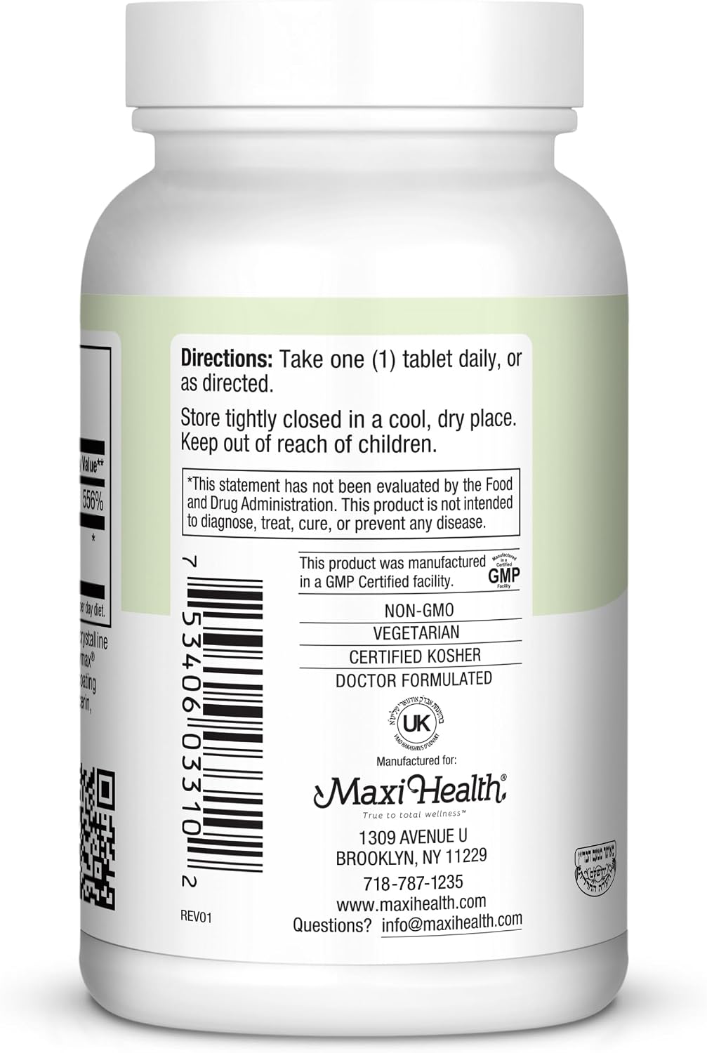 Maxi Health Max-C 500 - Vitamina C 500 mg con Bioflavonoides de Limón - 100 Comprimidos