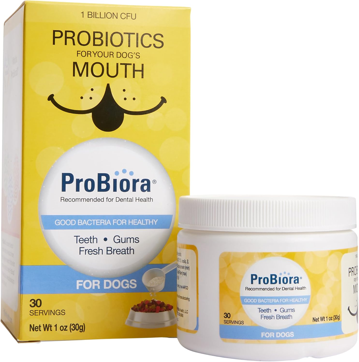 ProBioraPet Oral Probiotics for Pets | Supports Teeth and Gum Health | Freshens Breath | Whitens Teeth | 30-Day Supply (30g)